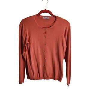 Zume Silk Cashmere Soft Orange Twin Sweater Set Size M